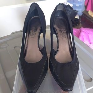 Circa Joan&David fabric and leather pumps.